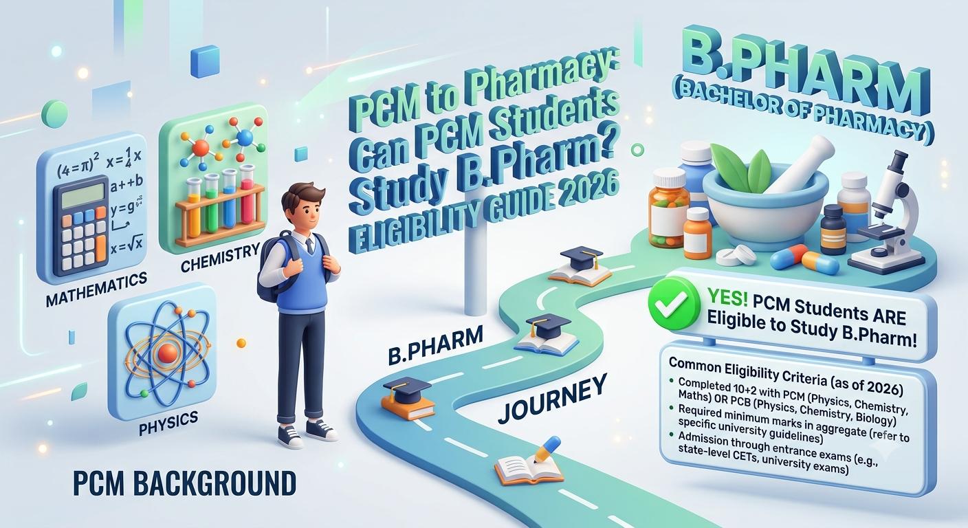 PCM to Pharmacy: Can PCM Students Study B.Pharm? Eligibility Guide 2026